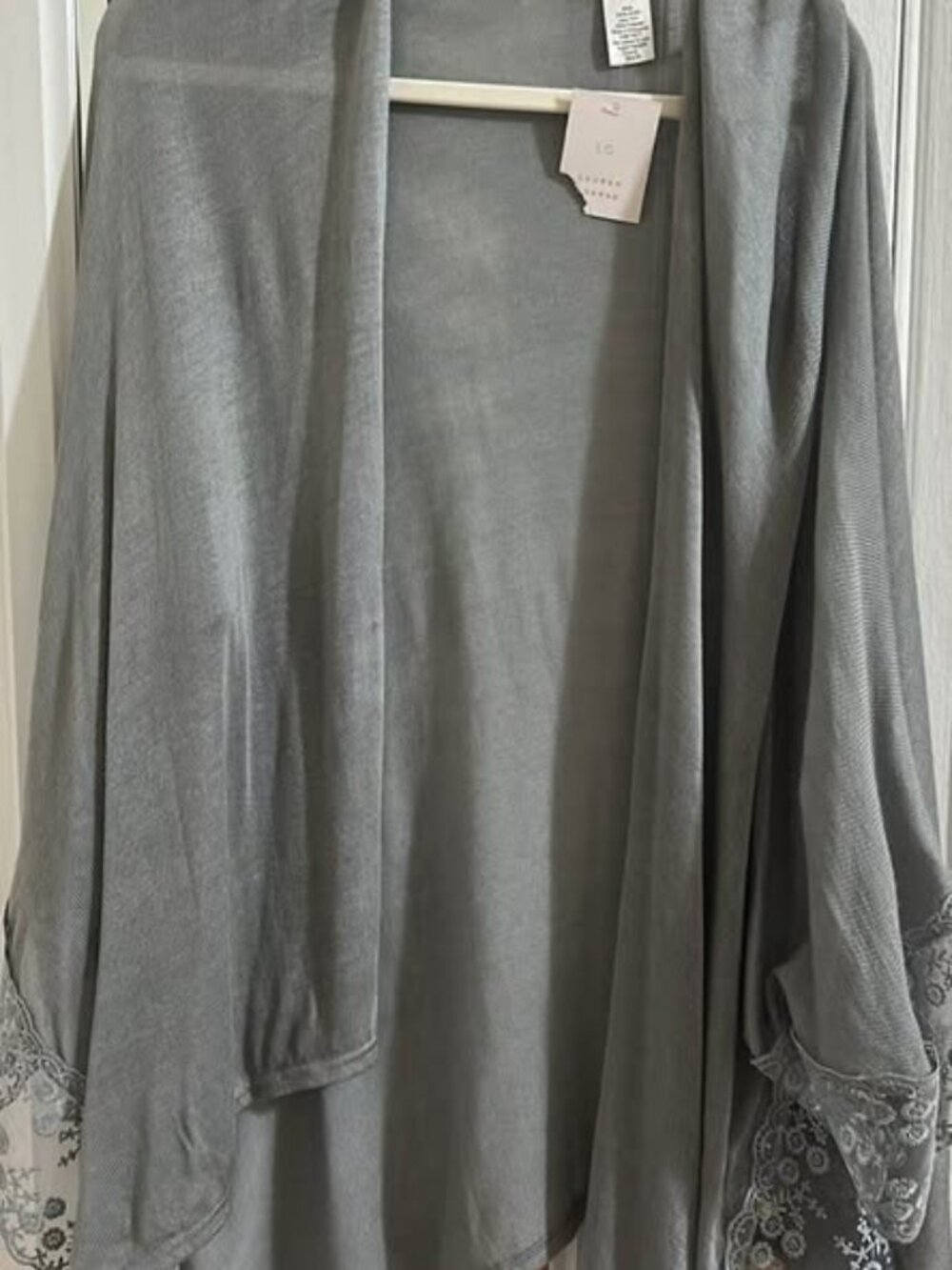 Lauren Conrad Gray Lace Trim Cardigan NWT